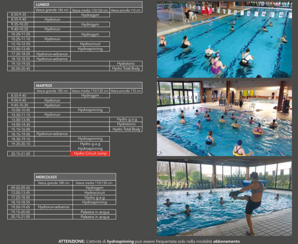Programmazione Settimanale Aquatic Center